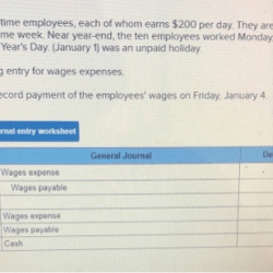 Record the december 31 year-end adjusting entry for wages expense